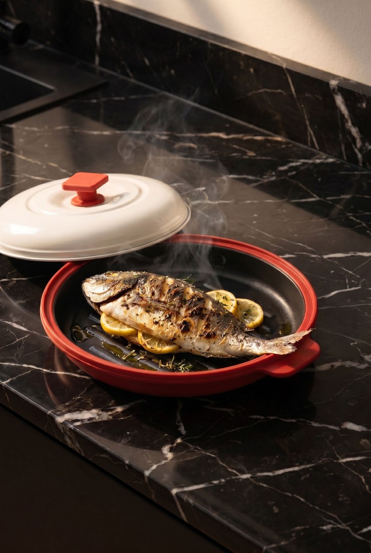 Multi-Functional Microwave Cooking Griddle with Breathable Ceramic Lid - Product view 6