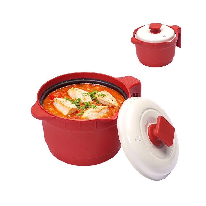 Rund med glaslåg Mikrobølgegrill Multi-Pot